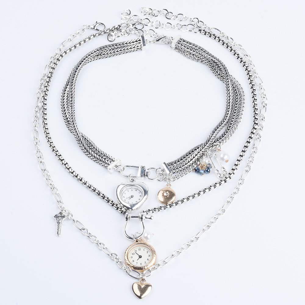 Indian Jewelry Watches - Kalung Liontin Bentuk Hati dengan Jam