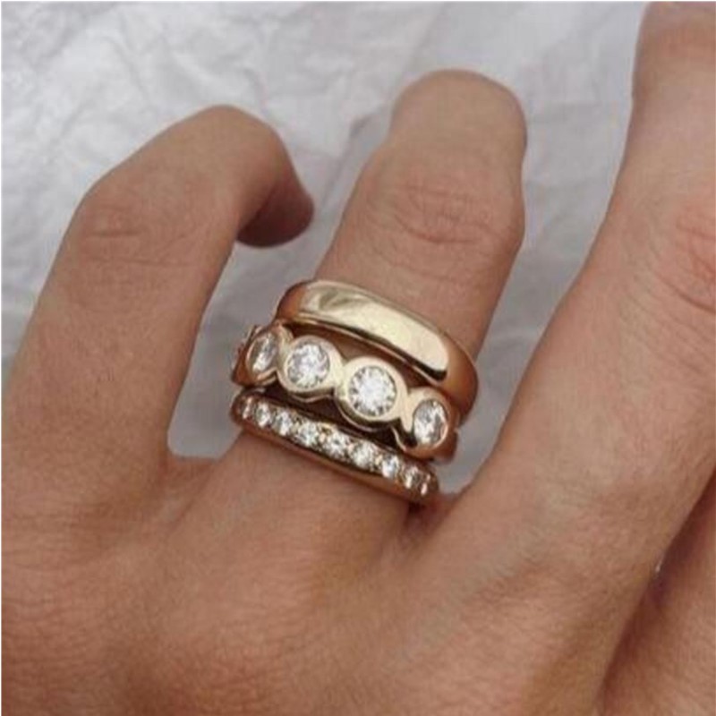 Statement Cocktail Ring - ORZTOON cincin indah tiga buah Zircon