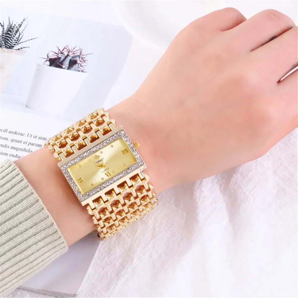 Jewelry Diamond Watches - Jam Tangan Wanita Mewah Berlian Persegi
