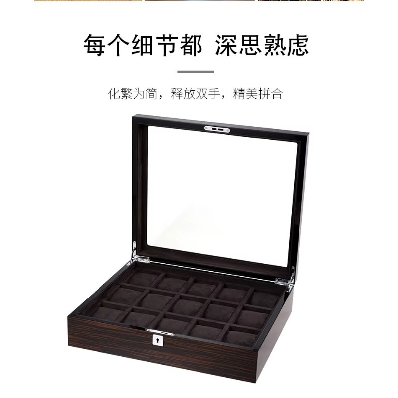 Jewelry And Watches Box - Kotak jam tangan multi-posisi berbahan kayu