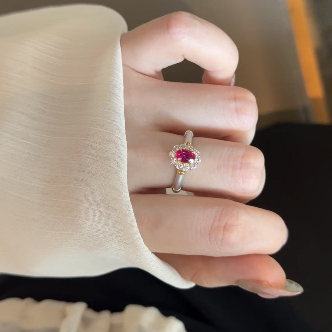 Statement Cocktail Ring - Cincin perak sterling S925 mewah ringan