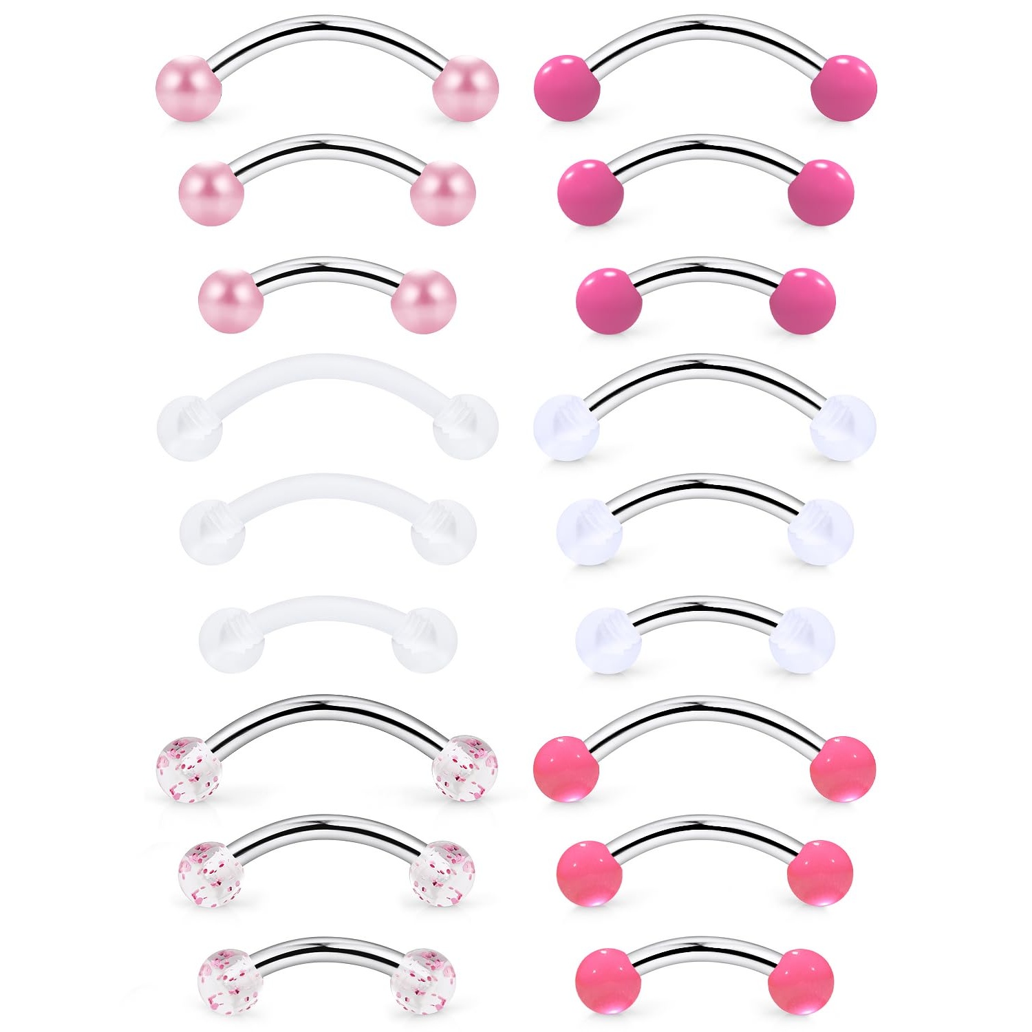 Christina Jewelry & Watches Marguerite Ørestik Forgyldt Sølv - 16g 6/8/10mm Piercing Barbell Lengkung Vertikal