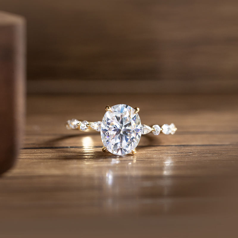 Statement Cocktail Ring - Cincin Moissanite 1ct 2ct 3ct Berbentuk