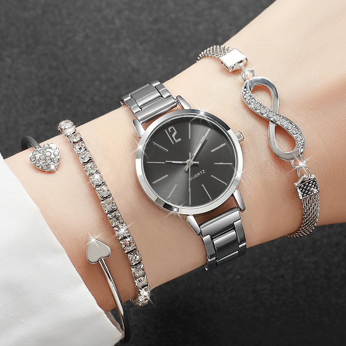4PCS/Set Jam Tangan Wanita Tal - Jewelry Diamond Watches ulasan dan harga