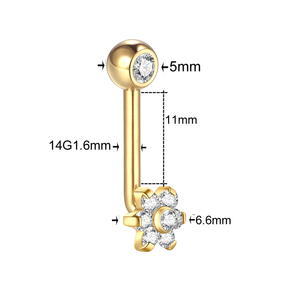 1 buah cincin pusar perut bibi - Christina Jewelry & Watches Marguerite Ørestik Forgyldt Sølv ulasan dan harga