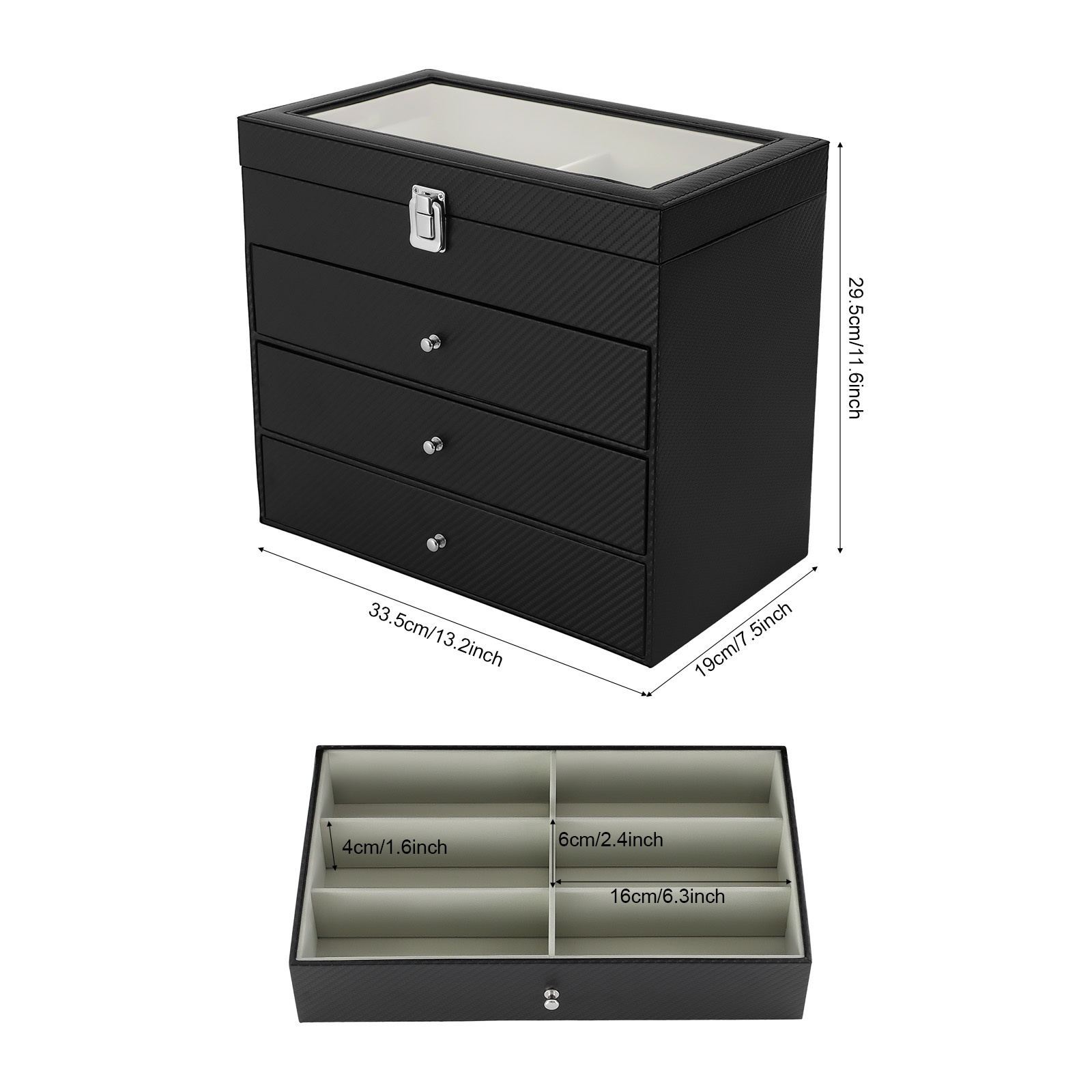 Kotak Penyimpanan Kacamata 4 L - Jewelry And Watches Box ulasan dan harga