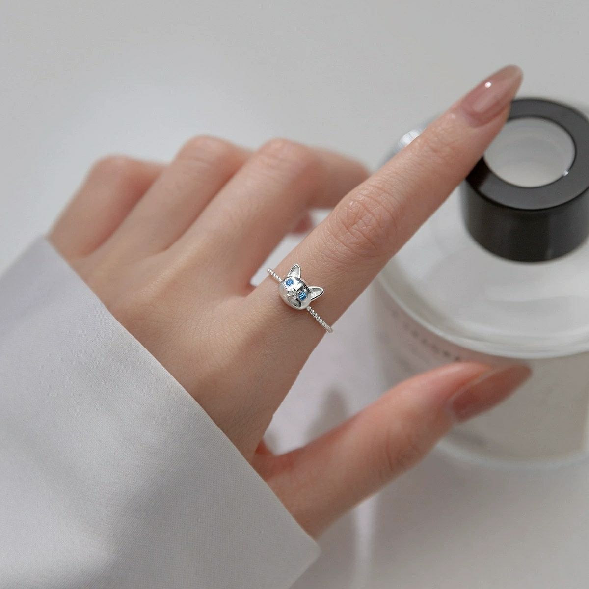Cincin kucing perak Sterling 9 - Statement Cocktail Ring ulasan dan harga