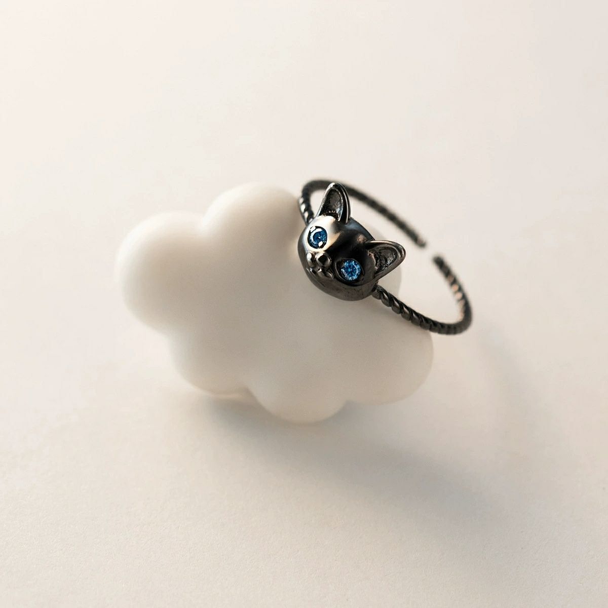 Cincin kucing perak Sterling 9 - Statement Cocktail Ring ulasan dan harga