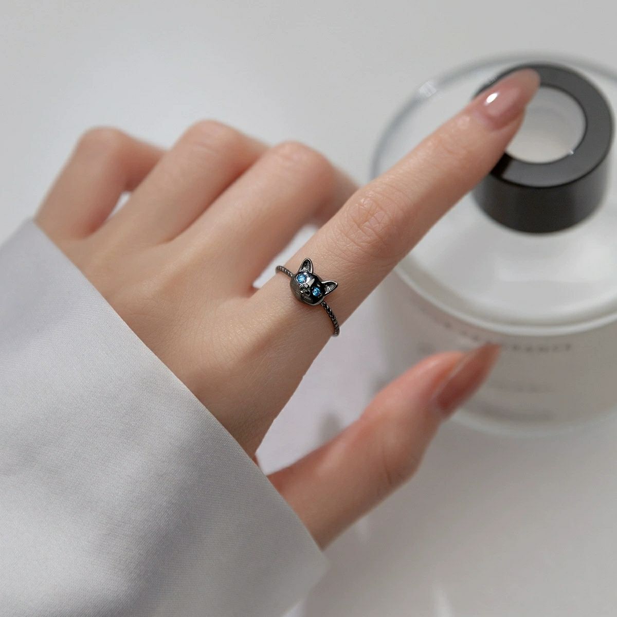 Cincin kucing perak Sterling 9 - Statement Cocktail Ring ulasan dan harga