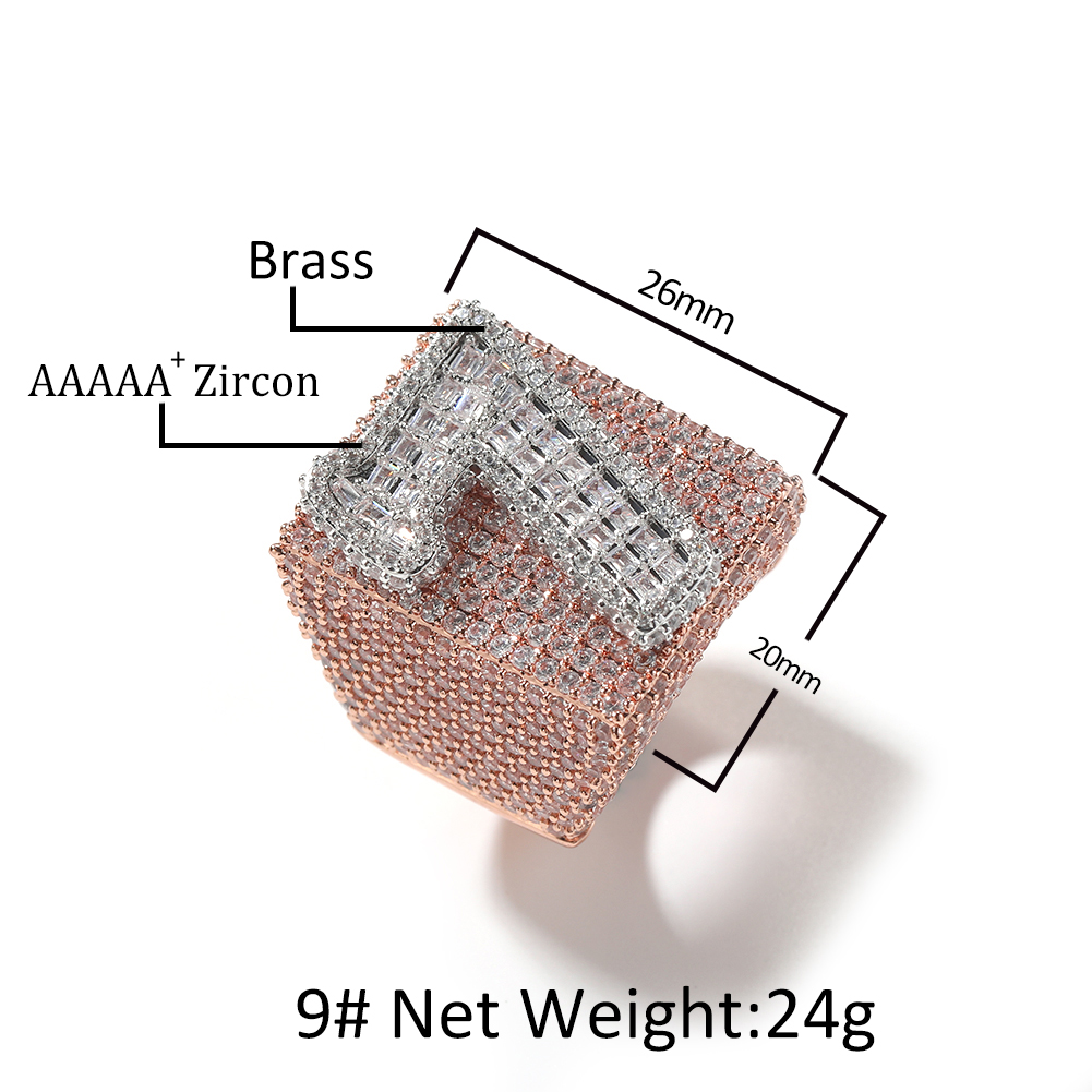 Cincin Kustom Uwin Big Square  - Statement Cocktail Ring ulasan dan harga