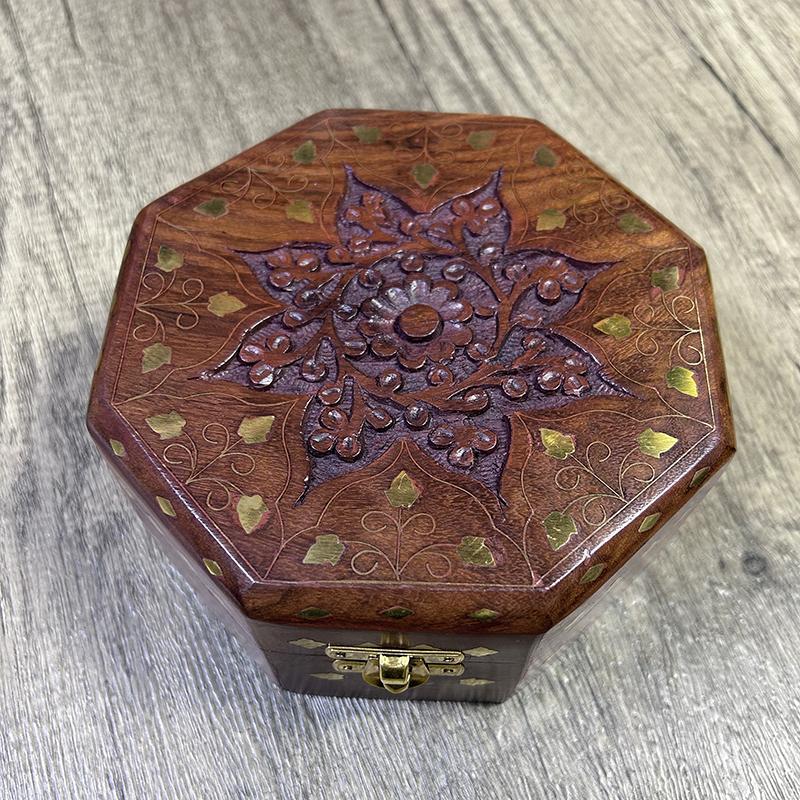 Kotak Kayu Oktagonal Ukiran Ta - Indian Jewelry Watches ulasan dan harga