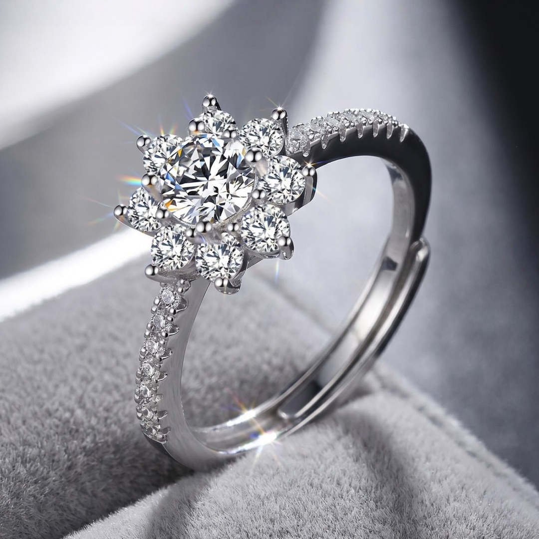 Cincin Perak Murni 925 Mewah S - Statement Cocktail Ring ulasan dan harga