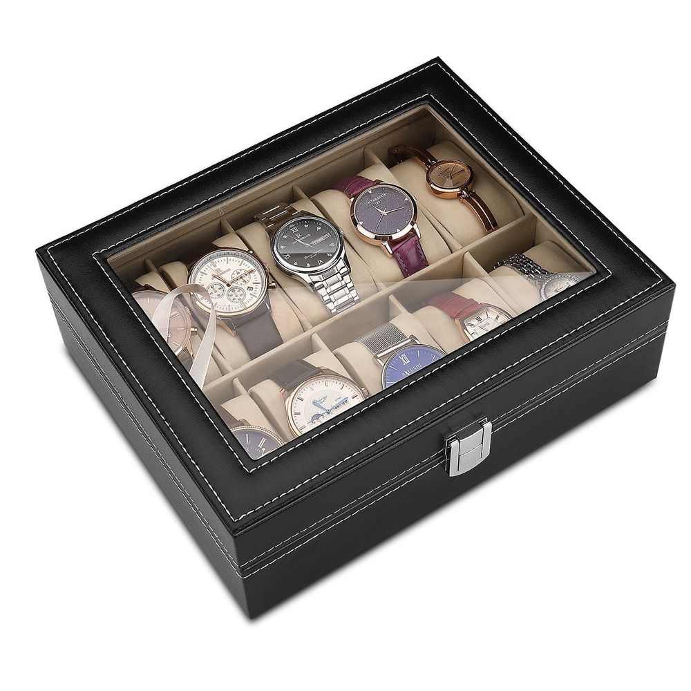 10-bit kulit PU abu-abu flanel - Best Jewelry Watches For Women ulasan dan harga