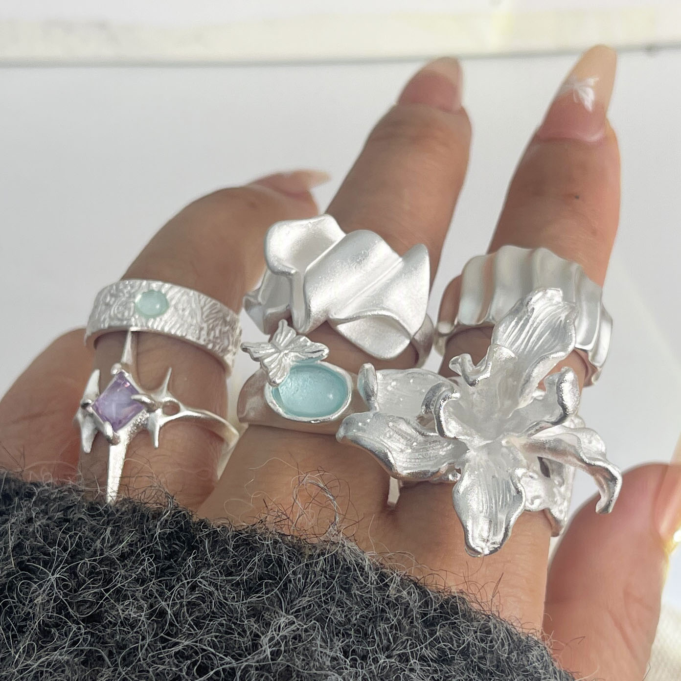 Cincin Perak Murni 925 untuk W - Statement Cocktail Ring ulasan dan harga