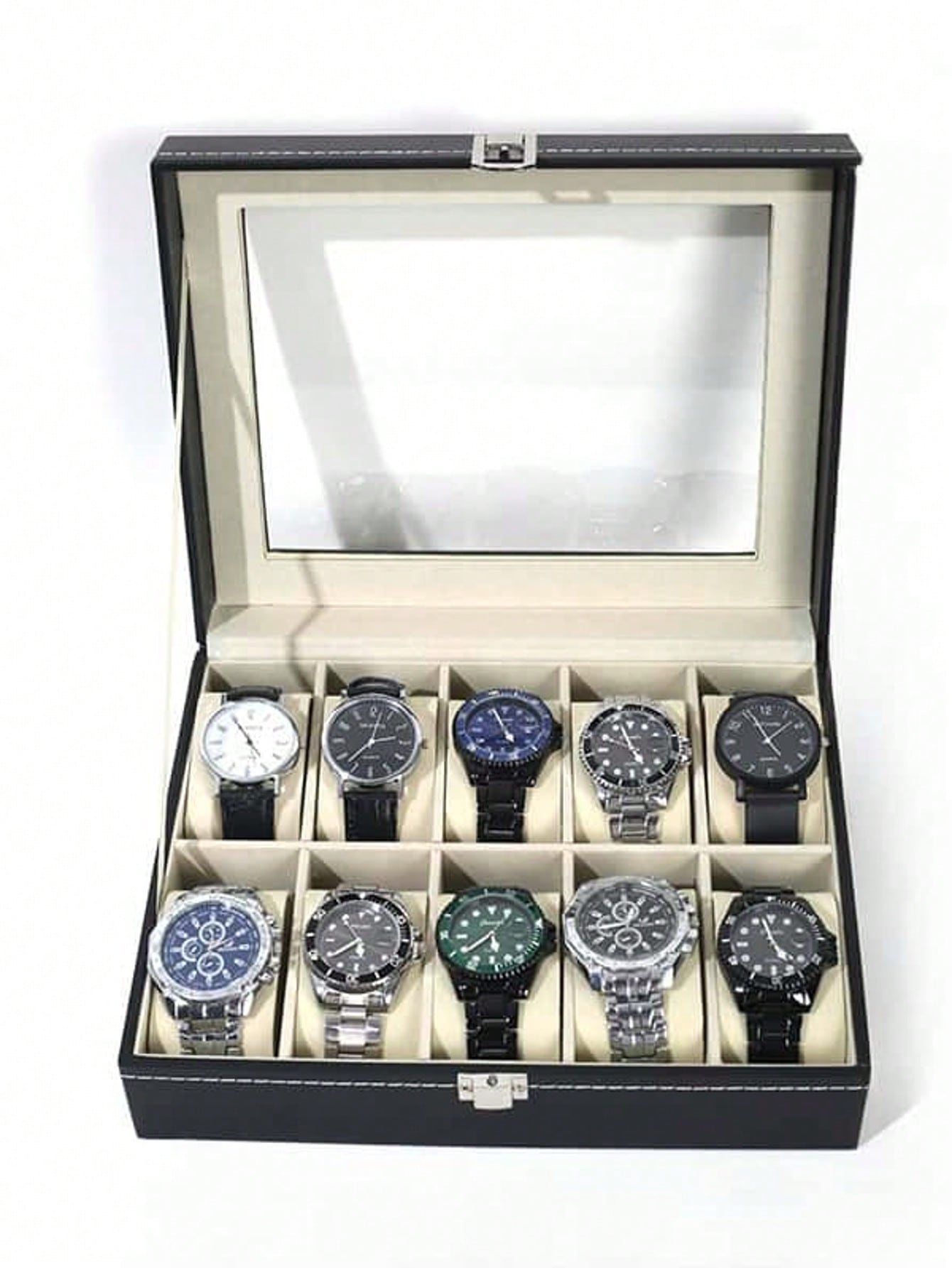 Kotak Jam Tangan Kulit dengan  - Jewelry And Watches Box ulasan dan harga