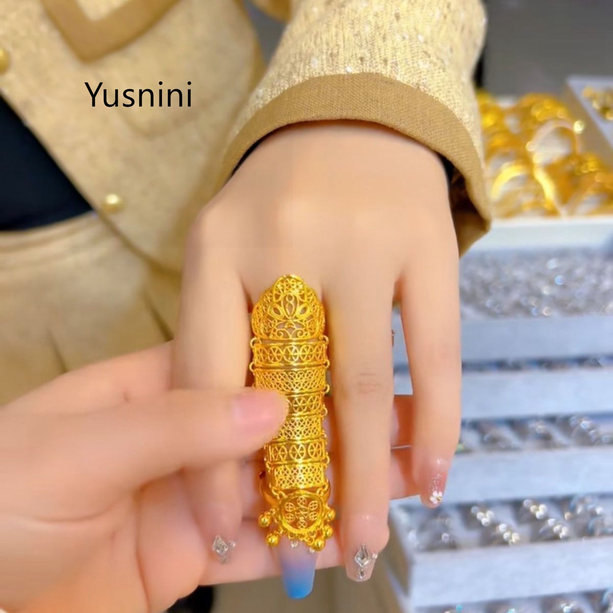 Perhiasan Dubai Baru Terlaris  - Statement Cocktail Ring ulasan dan harga