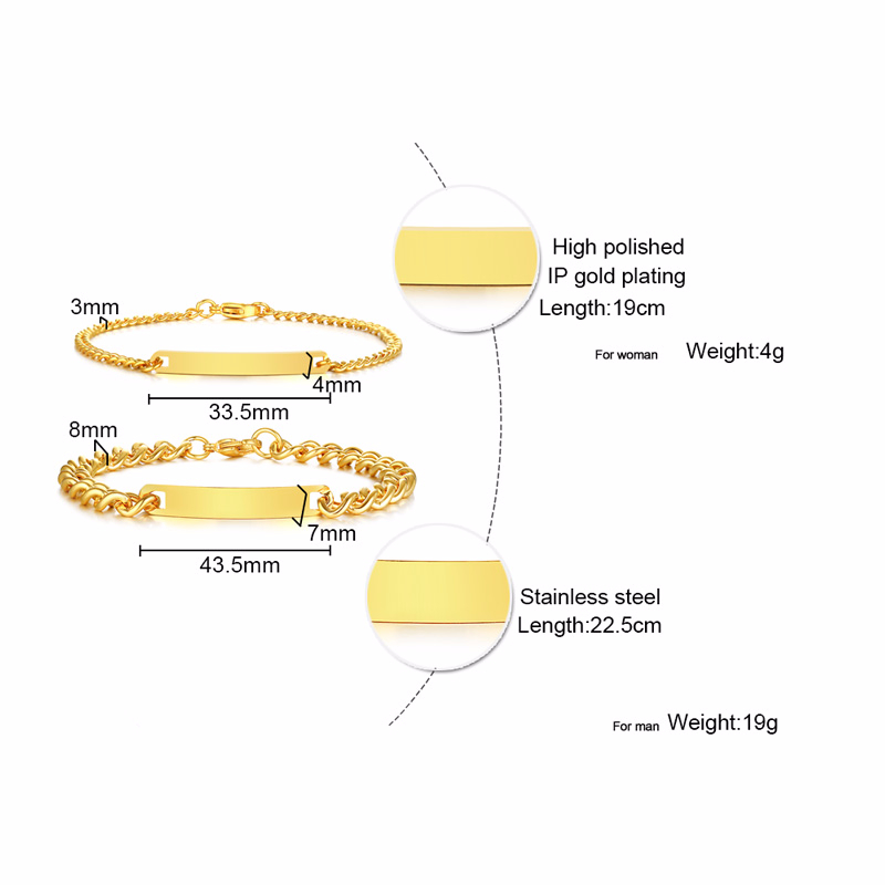 Plat Id Tag Bar Gelang Kuba Li - Jewelry Quotes ulasan dan harga