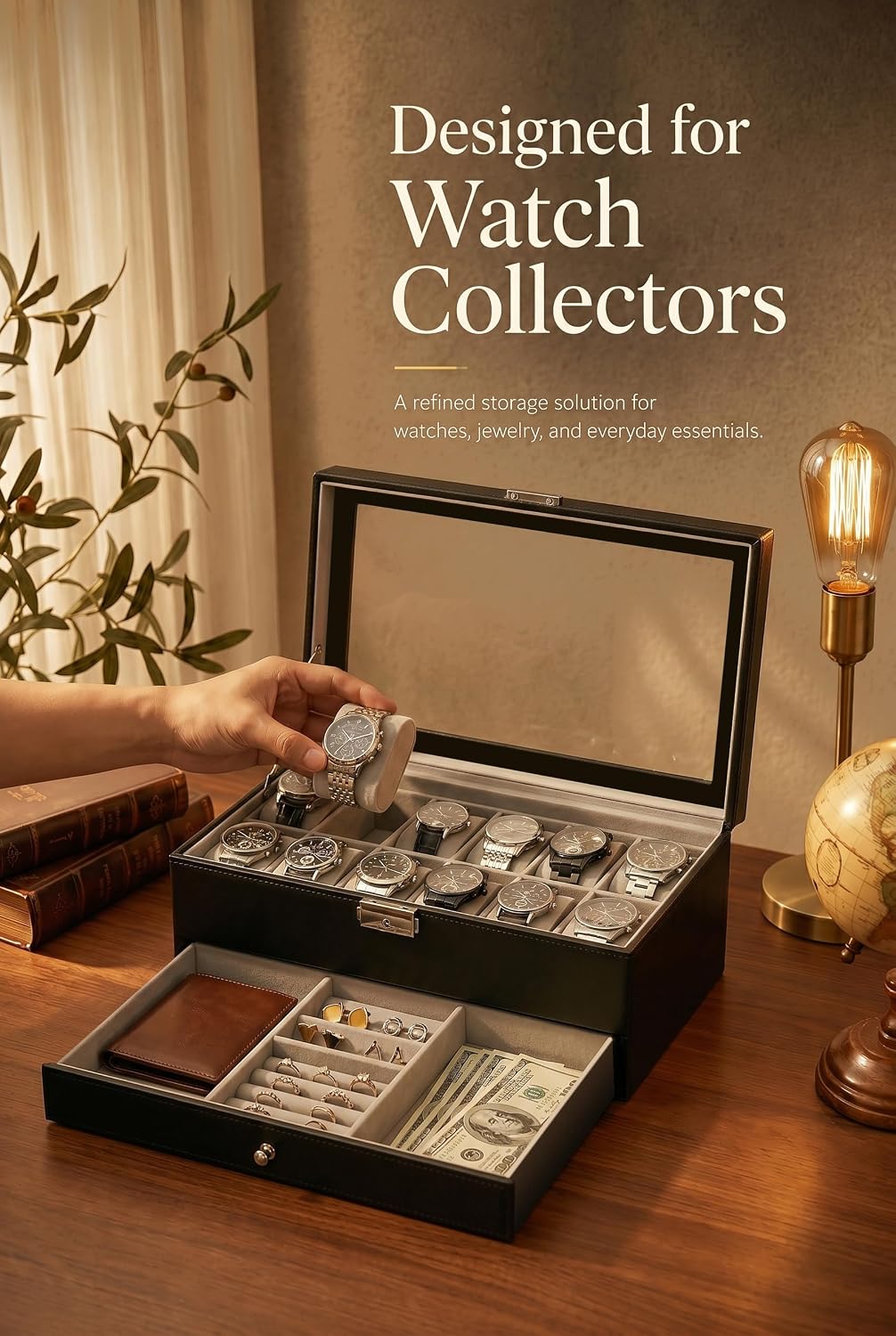 Kotak Penyimpanan Jam Tangan u - Jewelry And Watches Box ulasan dan harga