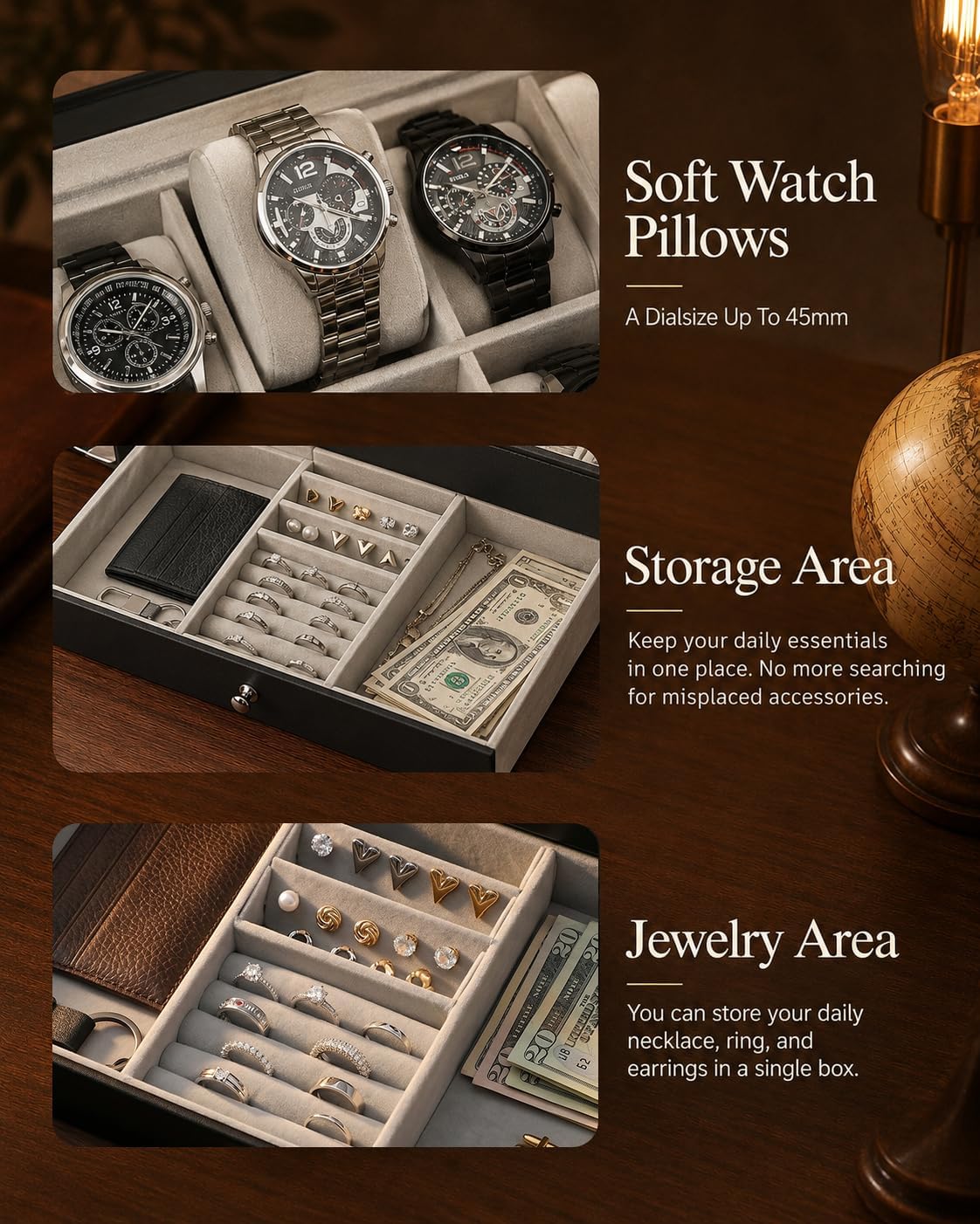Kotak Penyimpanan Jam Tangan u - Jewelry And Watches Box ulasan dan harga
