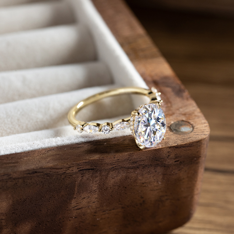 Cincin Moissanite 1ct 2ct 3ct  - Statement Cocktail Ring ulasan dan harga