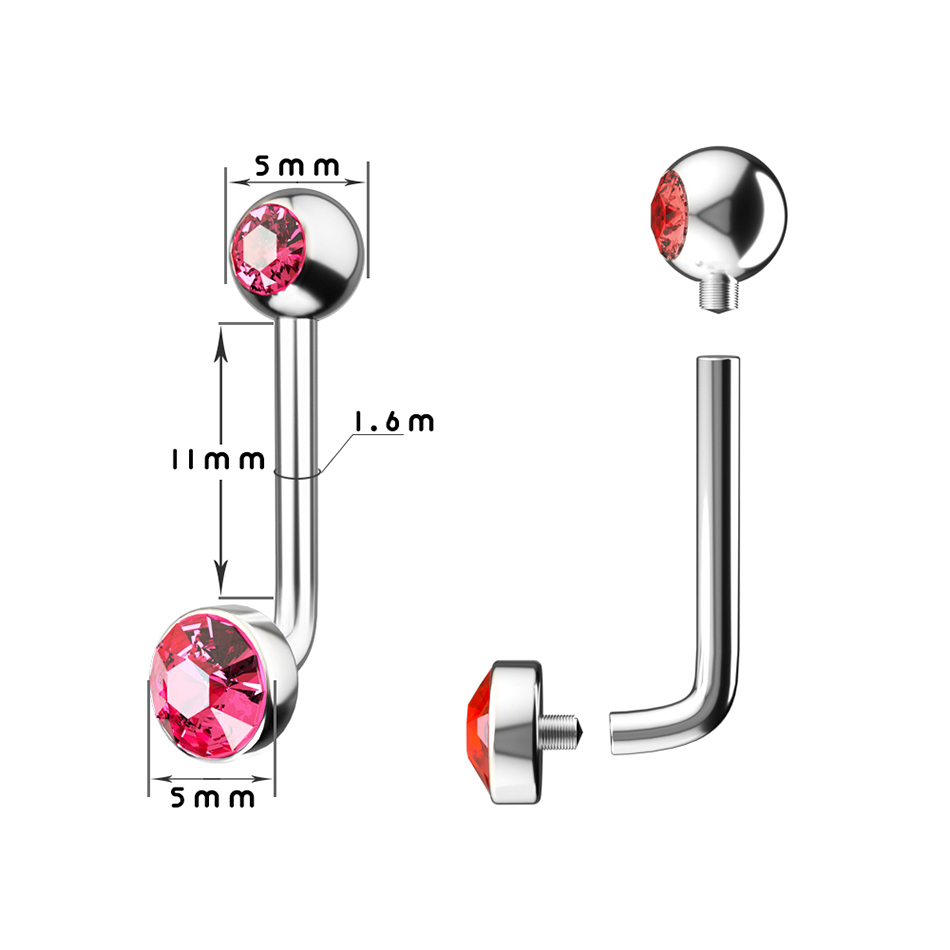 1PC G23 Titanium Permata Krist - Christina Jewelry & Watches Marguerite Ørestik Forgyldt Sølv ulasan dan harga