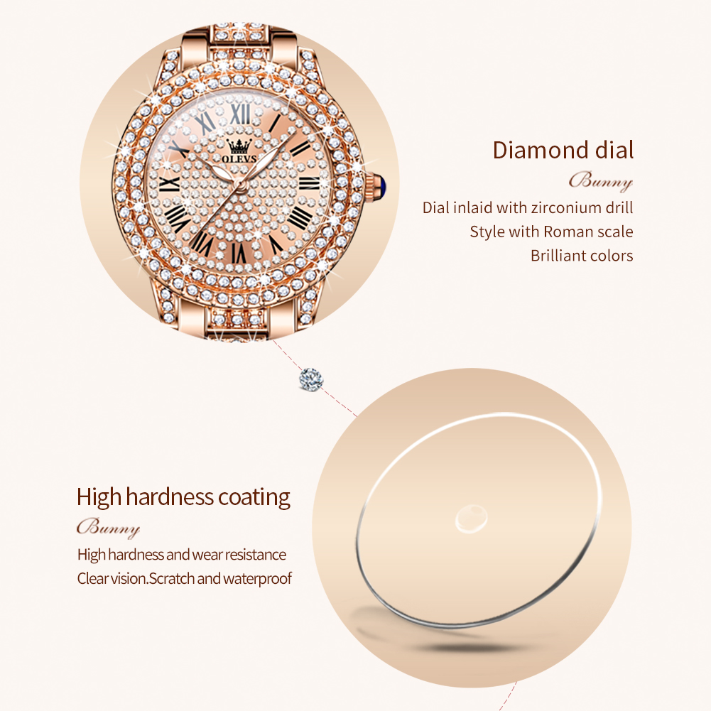 OLEVS jam tangan kuarsa wanita - Jewelry Diamond Watches ulasan dan harga