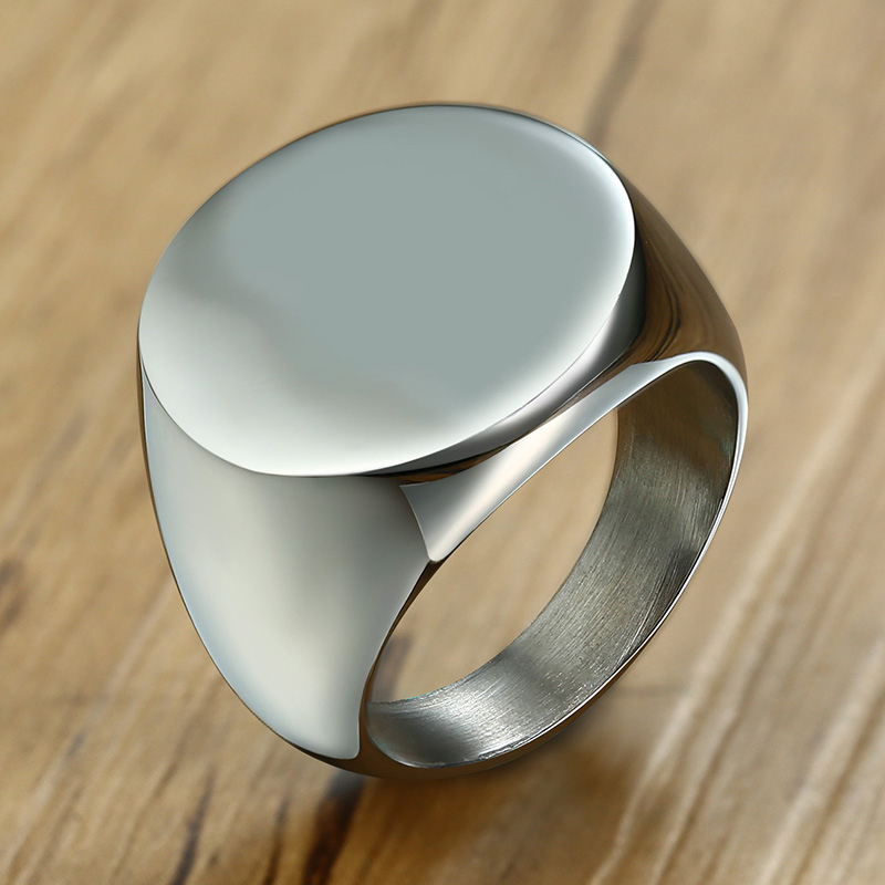 Vnox Cincin Stempel Awal Huruf - Statement Cocktail Ring ulasan dan harga
